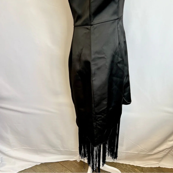 NWT Keepsake The Label Dress Formal Little Black Sleeveless Fringe Size Large - Picture 9 of 14